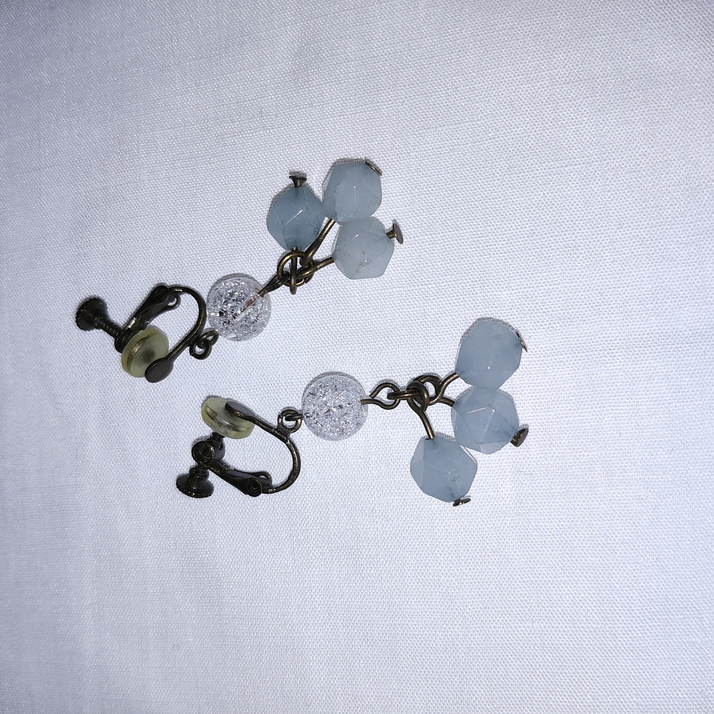 Elegant Blue Clip-On Earrings